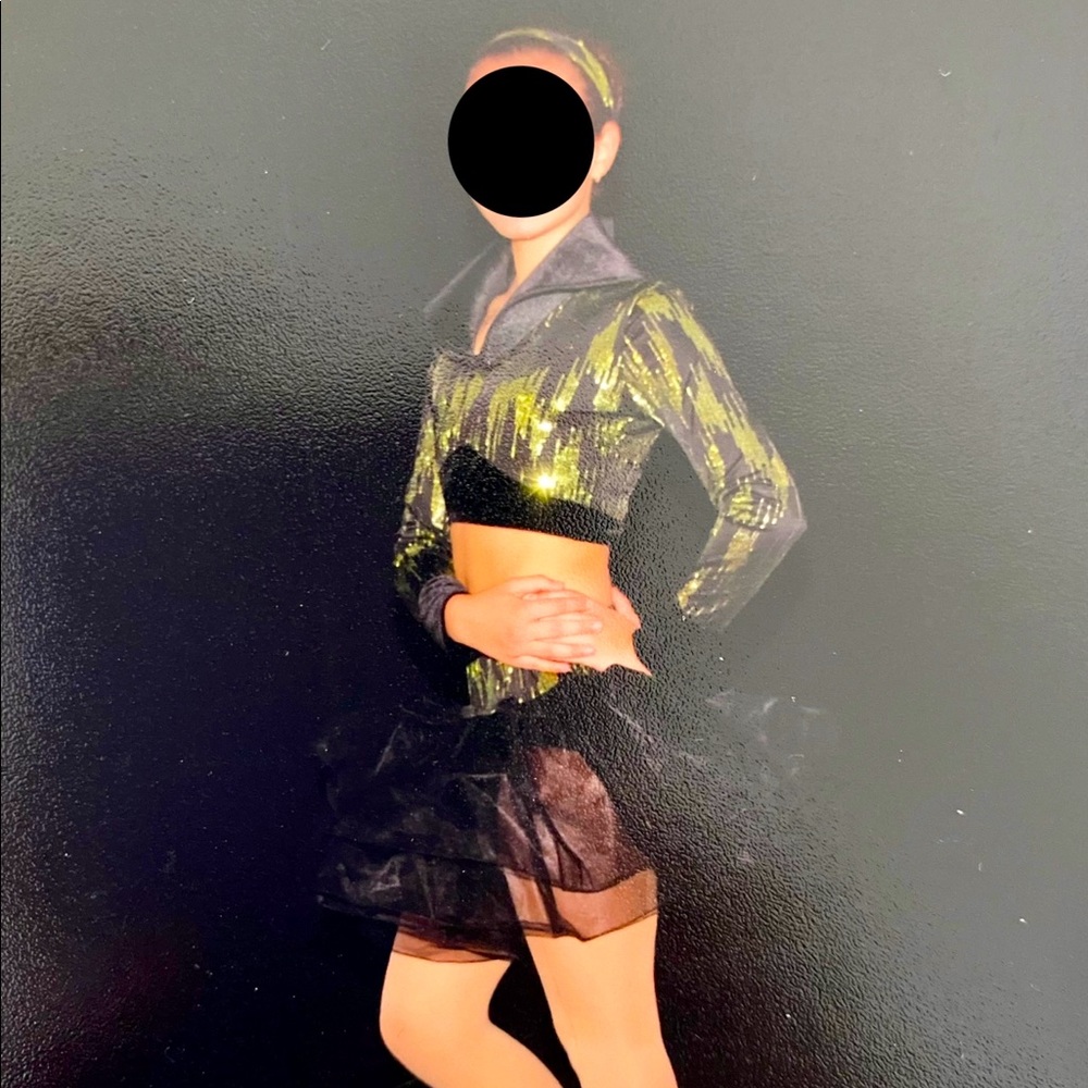 Two Piece Green Sequin Costume & Headpiece